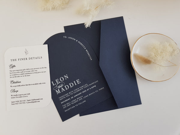 Blue Bell Wedding Invitation Suite
