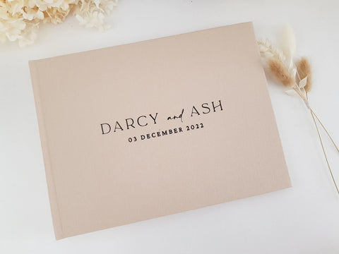 DARCY Linen Guest book with spacers