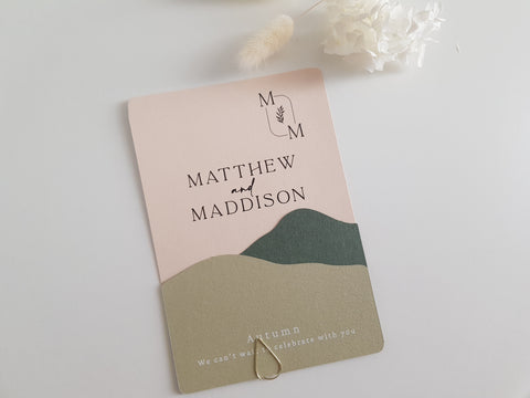 Valley Mountain Wedding invitation suite