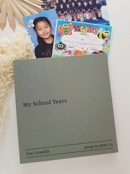 MY SCHOOL YEARS Personalised Large capacity Linen Self Adhesive School Photo Album